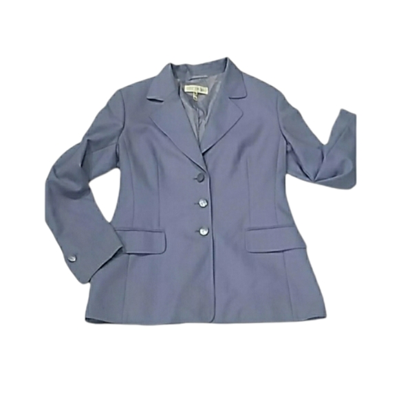 Vtg ESCADA Y2k Office Siren blue Wool blazer Jacket size 8 - Picture 1 of 15